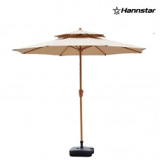  9ft Patio Umbrella - 2 Tiers Outdoor Umbrella with Base Stand